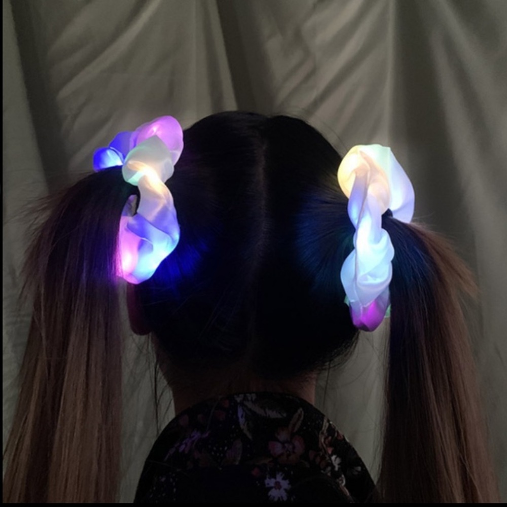 LED Light Up Hair Scrunchies for Women and Girls - YELLOW IS LEFT! - Picture 2 of 16